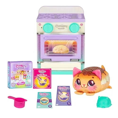 COOKEEZ MAKERY Lil’ Bakez – Backofen-Spielset „Kuschelige Kreationen“ - Spielzeug-Backformen: Erlebe ein interaktives Backvergnügen mit 6 duftenden Plüschfreunden, die wie gebackene Leckerbissen aussehen – für kreativen Spielspaß immer wieder!