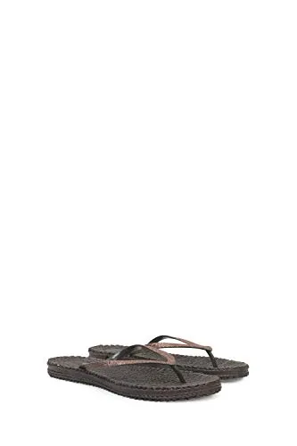 Ilse Jacobsen HORNBÆK | Cheerful01 | Damen Flip Flops mit Glitter | Dänische Design | Sommer Strand Zehentrenner | Prune | 36 EU