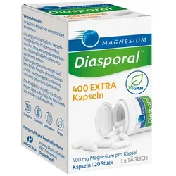 Magnesium Diasporal 400 Extra Kapseln - 20 St - Nahrungsergänzungsmittel mit 400 mg Magnesium pro Kapsel, unterstützt die Muskelfunktion und sorgt für Wohlbefinden.