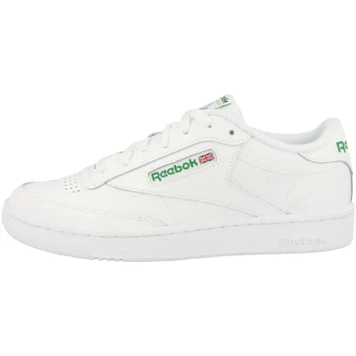 Reebok Herren Club C 85 Sneaker - Niedrig in Weiß und Grün, Größe 39 EU - Herren-Sneaker mit atmungsaktivem Synthetik-Obermaterial, ideal für den Alltag und sportliche Aktivitäten.
