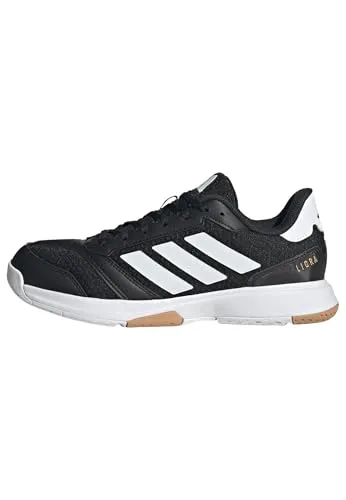 ADIDAS Damen Handballschuhe Ligra 8 Indoor - Handballschuhe für Hallenböden, atmungsaktiv und bequem, mit abriebfestem Adituff Zehenbereich für mehr Strapazierfähigkeit. Hergestellt aus mindestens 20 % recycelten Materialien.