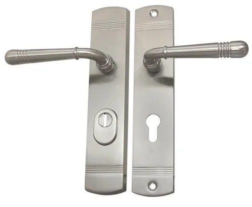 Wohnungstür Schutzbeschlag Helena LS Nickelmatt WE 72 mm Dr-Dr mit ZA Türklinke - Robuster Wohnungstür Schutzbeschlag mit Kernziehschutz. Ideal für verschiedene Türarten. In edlem Nickel matt, inklusive Befestigungsmaterial für einfache Montage.