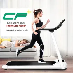 Laufband Clover Fitness S1 - Geräuscharm und Zusammenklappbar - Laufband für Training und Rehabilitation mit geräuscharmem Motor, integriertem Display und platzsparendem Design. Ideal für Zuhause, bis 10 km/h, max. 110 kg belastbar.