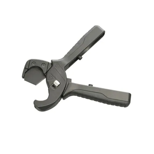 Dönges Profi PVC Rohrschere SPEEDCUT Ø 28 mm - Rohrschneider für PVC, PEX, PB - antihaftbeschichtet für müheloses Schneiden, ideal für Handwerker mit ergonomischem Griff und langlebiger Klinge 'Made in Solingen'.
