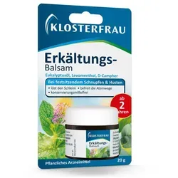 Klosterfrau Erkältungs-Balsam - Arzneimittel zur Linderung von Erkältungsbeschwerden, mit Eukalyptus, Kampher und Menthol für eine befreite Atmung und angenehme Erwärmung der Haut. Ideal für Kinder ab 2 Jahren.