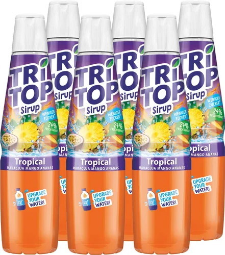 Tri Top Getränke-Sirup Tropical 600ml - Maracuja, Mango, Ananas (6er Pack)