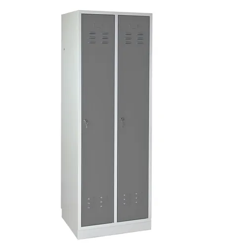 ADB Umkleideschrank Regular Spind grau 1775x600x500 mm - 2-türiger Garderobenschrank aus robustem Stahlblech, ideal für die sichere Aufbewahrung Ihrer Kleidung und Wertsachen. Mit abschließbaren Türen, Hutablage und Kleiderstange – perfekt für Umkleideräume!
