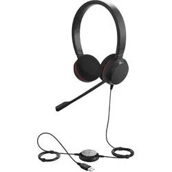 Jabra Evolve 20 USB-C MS Stereo - Binaurales Headset mit Geräuschunterdrückung für optimale Office-Kommunikation, schwarz