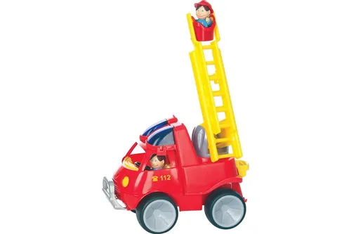 GOWI Feuerwehrauto Spielzeug - Hochwertiges Feuerwehrauto von GOWI mit gummierten Rädern und stabiler Stahlachse. Ideal für stundenlangen Spielspaß und leicht zu reinigen – perfekt für kleine Feuerwehrmänner!