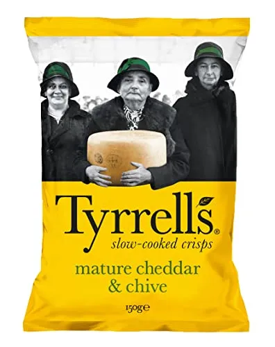 Tyrrells slow-cooked crisps Cheddar & Chive 150g