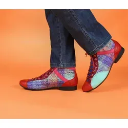Think Guad-2 Schnürschuhe in bunt - electric/kombi 618-9070 Gr.40 - Wanderschuhe mit knöchelhohem Schnitt, hervorragendem Halt und elastischer Naturlatex-Sohle für besten Komfort. Der bunte Designklassiker von Think bringt Farbe in jede Gelegenheit.