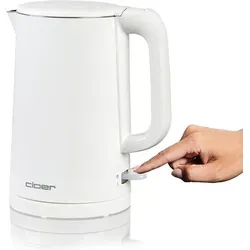 Cloer 4321 Wasserkocher – 1,5L - Der Cloer 4321 Wasserkocher begeistert mit 1,5 Litern Fassungsvermögen und doppelwandiger Isolierung für sicheres Kochen. Dank Cordless 360°-Zentralkontakt ist er flexibel einsetzbar und ideal für jede Küche.