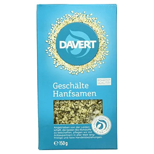 Davert Hanfsamen geschält bio - Nährstoffreiche Superfood - Sonstige Grundnahrungsmittel, reich an Eisen und Magnesium für Energie und Immunfunktion, ideal für Vitalität und Wohlbefinden.
