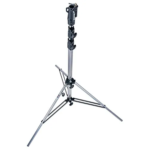 Manfrotto 126CSU Stativ Heavy Duty Stand Silber - Stative für professionelle Fotografie, belastbar bis 40 kg und ideal für schwere Kamera-Setups. Robuste Konstruktion aus verchromtem Stahl für höchste Stabilität.