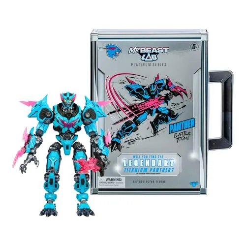Figurina - MRBEAST LAB - Ultimate Fusion - Pantera - 15,8 cm - Sammlerstück der MrBeast Lab Serie: Die Panther Battle Titan Figur mit 35 Gelenkpunkten in hochwertiger Verpackung. Ideal für Fans und Sammler von Actionfiguren! Holen Sie sich dieses limitierte Exemplar.