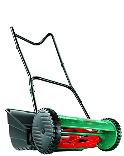 Bosch Handrasenmäher AHM 38 mit Fangkorb - Manueller Handrasenmäher mit 38 cm Schnittbreite, ideal für kleine Gärten und umweltfreundliches Mähen ohne Strom.