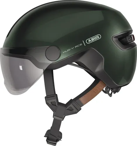 ABUS Stadthelm HUD-Y ACE - Stylischer Fahrradhelm mit Visier und LED-Rücklicht - Fahrradhelme – Der HUD-Y ACE bietet nicht nur Schutz, sondern auch ein modisches Design und ein aufladbares LED-Rücklicht für Sicherheit im Stadtverkehr.