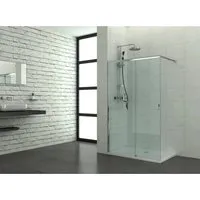 Sanotechnik Duschwand Walk In Elite 195 cm x 120 cm Klarglas Chrom - Walk-in Dusche mit elegantem Design und platzsparender Schiebetür für einen komfortablen Einstieg. Ideal für barrierefreies Duschen und einfach zu reinigen.