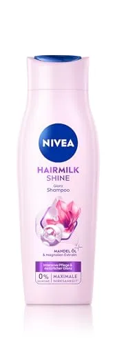NIVEA Hairmilk Shine Glanz Shampoo mit Mandelöl 250ml - Das NIVEA Hairmilk Shine Glanz Shampoo vereint Mandelöl und natürliche Extrakte für intensive Pflege und strahlenden Glanz. Ideal für glänzendes und gepflegtes Haar im Alltag.