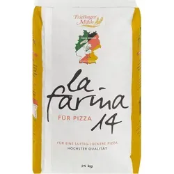 Pizzamehl La Farina 14% Protein - Frießinger Mühle - Pizzamehl mit 14% Protein für perfekten Pizzateig. Ideal für Hobby- und Profiköche, sorgt für eine knusprige Kruste und optimale Backergebnisse.
