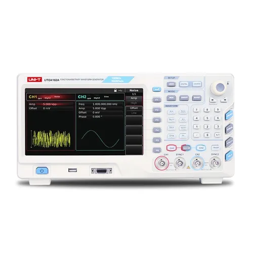 UT UTG4162A - Funktionsgenerator mit 160 MHz und 2 Kanälen - Funktionsgenerator/Frequenzzähler mit 160 MHz, ideal für präzise Signalerzeugung und vielseitige Modulationen dank 500 MSa/s Abtastrate und benutzerfreundlichem 8-Zoll-Display.