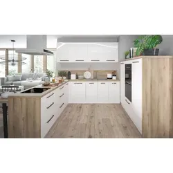 U-Form Winkelküche ESSEN - Moderne Einbauküche mit Soft-Close - Einbauküche in U-Form, 289x250x188cm, mit 7 Schubladen und Vollauszug für optimalen Stauraum. Hochglanzfronten und kupferglänzende Metallgriffe sorgen für einen modernen Look.