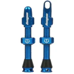 HOPE Tubeless Ventil Set 60 mm | Blau - Hochwertiges HOPE Tubeless Ventil Set in Blau, optimal für gängige Tubeless Felgen. Mit speziellen Gummipassstücken für beste Abdichtung und geschützte Felgenoberfläche. Ideal für den Radsport und einfach zu montieren.