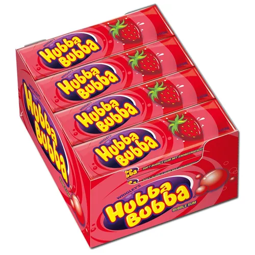  Wrigleys Hubba Bubba Strawberry Kaugummi 20 Packungen 18,20€/1kg