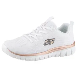 Skechers GRACEFUL GET CONNECTED Sneaker in Weiß 41 EU - Sneaker für Damen, Größe 41 EU, aus atmungsaktivem Mesh, ideal für den ganzen Tag – bequem und stylisch in WTRG White Rose Gold.