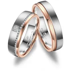 MARRYA Partnerring Titan Ringe Trauringe Eheringe Partnerringe rosa|silberfarben 64