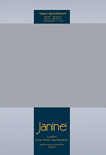 Janine 5001 Topper-Spannbetttuch Elastic 140/200 bis 160/220 cm - Spannbetttuch aus Elastic-Jersey, angenehm weich und hautsympathisch, geeignet für Topper bis 10 cm Höhe, waschbar bis 60°C und bügelfrei – ideal für besten Schlafkomfort.