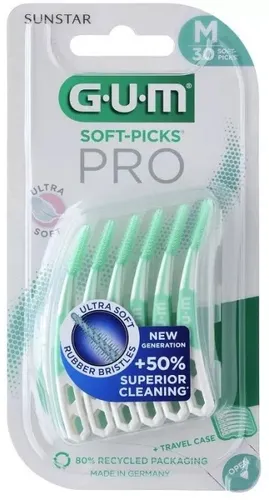 GUM SOFT-PICKS PRO medium 30 St - Praktische Interdentalreiniger für eine gründliche Zahnreinigung, einfach anzuwenden und ideal für die tägliche Mundpflege.