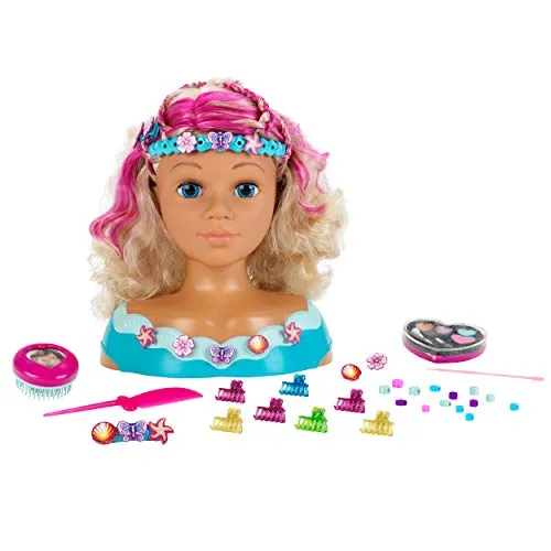 Theo Klein 5398 Schmink- und Frisierkopf Mariella - Mit Haarschmuck und Kosmetik, fördert Kreativität und Motorik für Kinder ab 3 Jahren