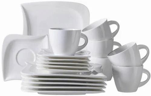 Verso 576000 Kaffeeservice "La Musica" - Komplett-Service aus beständigem Aluminiumporzellan, mikrowellengeeignet und spülmaschinenfest – ideal für stilvolle Kaffeerunden.