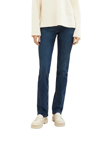 TOM TAILOR Damen Straight-Jeans "Alexa Straight", Gr. 30, blau - Stylishe Straight-Jeans in 5-Pocket-Form von Tom Tailor. Leicht elastische Denimqualität für optimalen Tragekomfort und figurbetonte Passform.
