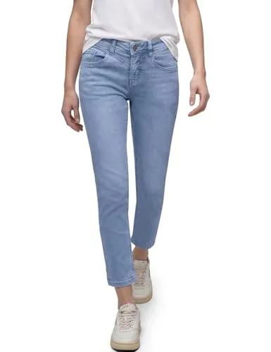 Street One 7/8 Slim Leg Jeans Casual Fit Light Blue Random Wash - Modische 7/8 Slim Leg Jeans im Casual Fit, ideal für lässige Outfits. Perfekte Passform mit Mid Waist und vielseitigen Kombinationsmöglichkeiten.