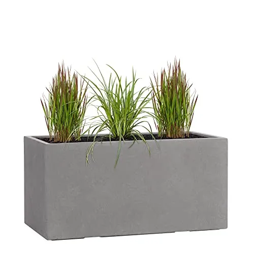 Pflanzwerk® Pflanzkübel TUB Grau 45x100x45cm – XXL Rechteckig für Innen und Außen - Großer Pflanzwerk Pflanzkübel aus hochwertigem Fiberglas, frostbeständig und mit UV-Schutz. Ideal für Garten und Terrasse, mit 189 Liter Kapazität und stilvollem Design. Perfekt für Ihre Pflanzen! 