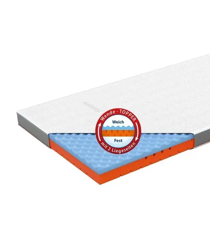 eazzzy Topper Premium Cube Advance 9 cm Höhe - Matratzenauflage mit 2-in-1 Wende-Funktion und Cooling-Effekt für optimalen Schlafkomfort, extra hoch für bessere Ergonomie und Temperaturregulierung.