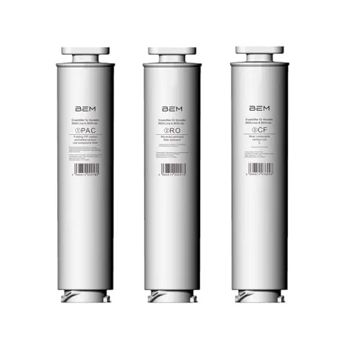 BEM Ersatzfilter 3er-SET für LINA und IDA - Filter-Kategorie für sauberes Wasser, enthält 1x PAC-, 1x RO- und 2x CF-Wasserfilter für optimale Filtration und Gesundheit.