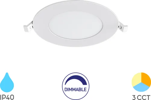 Braytron 6W LED Panel Dimmbar Einbauspot Einbaustrahler Deckenstrahler Flach IP40 CCT 3in1