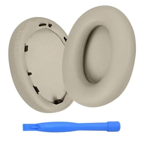 Ersatz Ohrpolster für Sony WH-1000XM3 Noise Cancelling Kopfhörer von MMOBIEL - Memory- Schaumstoff und Protein PU Kopfhörer Ohrpolster - Ersatzpolster - Silber