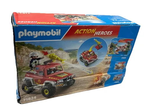 playmobil Spielset ACTION HEROES 71824 - Feuerwehrtruck mit 68 Teilen - Experimentieren mit dem robusten Geländefeuerwehrauto, inklusive 2 Feuerwehrfiguren und vielen Extras für kreative Abenteuer. Ideal für Kinder ab 4 Jahren!