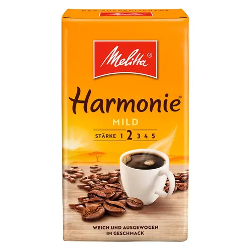 Melitta Harmonie mild 500g Kaffeepulver - Fein gemahlenes Kaffeepulver für einen harmonischen, milden Geschmack. Ideal für genussvolle Kaffee-Momente.