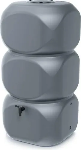 Prosperplast Regenwassertank Gubo, 320 l, Set 2-tlg - Zisternen für nachhaltige Wassernutzung, 320 l Fassungsvermögen und robustes Polyethylen-Material in elegantem Grau.
