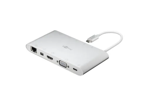 Goobay 62113 USB C Hub - 11-Port Multiport Adapter mit 4K HDMI, 60W Power Delivery und integrierten Kartenlesern für maximale Konnektivität