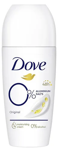 Dove 0% ALU Deoroller ohne Aluminium 50 ml - Deos für Damen, ohne Aluminiumsalze, schützt effektiv vor unangenehmem Körpergeruch und sorgt für langanhaltende Frische und Wohlbefinden.