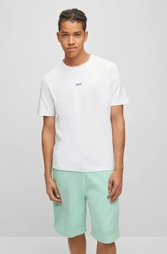 BOSS Herren Tchup T-Shirt, White100, 3XL EU - T-Shirts für Herren, aus hochwertigem Baumwoll-Mix mit Elasthan für optimalen Tragekomfort und stylischem siebenschichtigen Logo auf der Brust.
