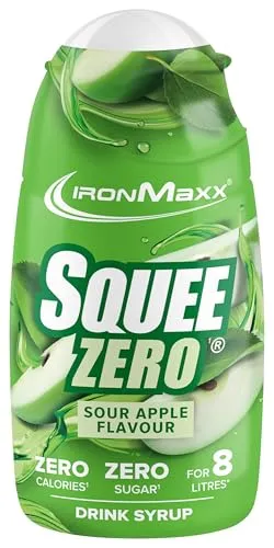 IronMaxx SqueeZero - Sour Apple 65ml | Sirup, Erfrischendes Geschmackserlebnis für 8 Liter, Zuckerfrei und Kalorienfrei in 100ml verzehrfertigem Getränk
