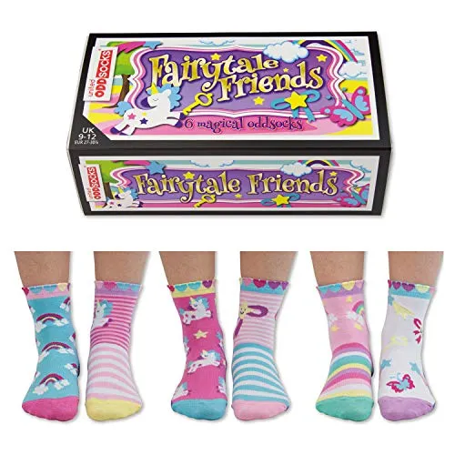 Verrückte Märchenfiguren Socken mit Einhorn Oddsocks im 6er Set - Oddsocks Fairytale Friends Strumpf