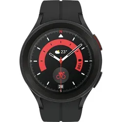 Samsung Galaxy Watch5 Pro Schwarz - 45MM LTE - Smartwatch mit robustem Titan-Gehäuse, IP68-zertifiziert und 4G-Konnektivität. Ideal für Outdoor-Aktivitäten mit umfassender Datenverfolgung und integriertem GPS.